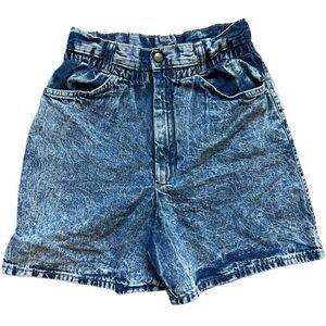 Vintage Stuffed Shirt 80s Deadstock High Waist Acid Wash Denim Jean Shorts - 7/8
